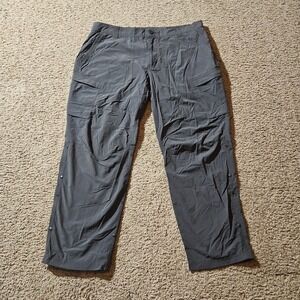 REI Pants Mens 42x30 Gray Sahara Roll Up Cargo Relaxed Stretch Hiking Travel